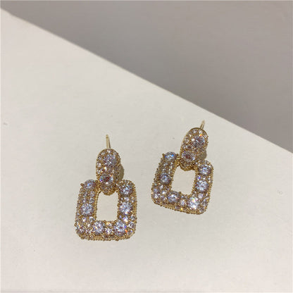 Super Sparkle Geometric Zircon Earrings