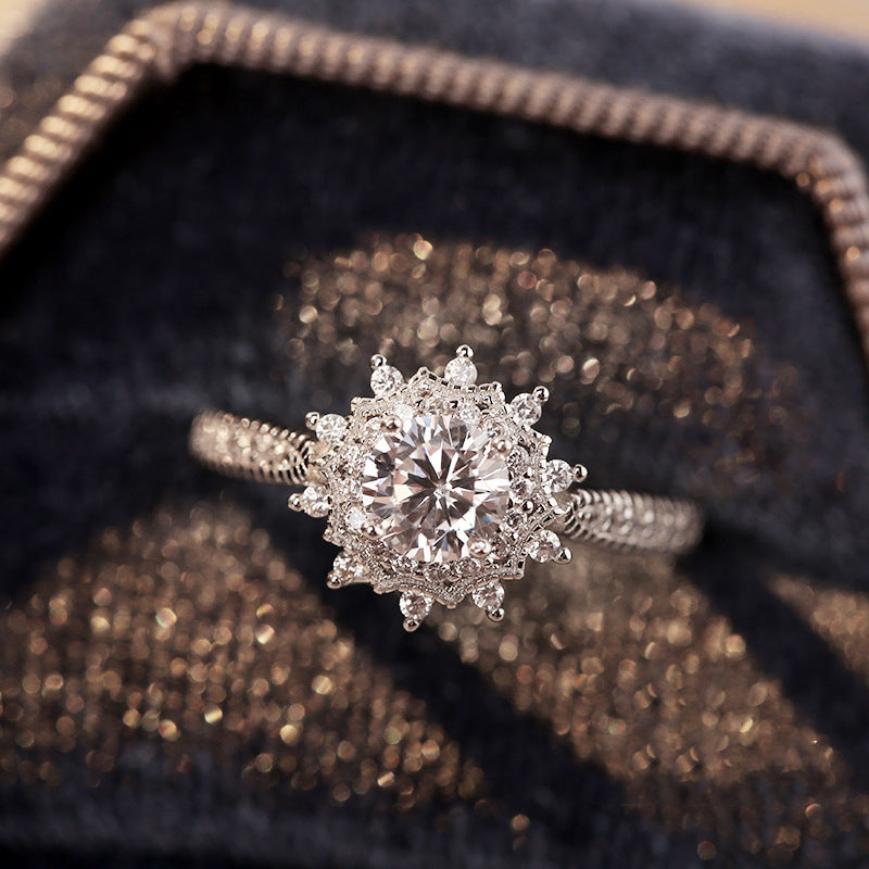 Vintage Style Lace Sunflower Ring