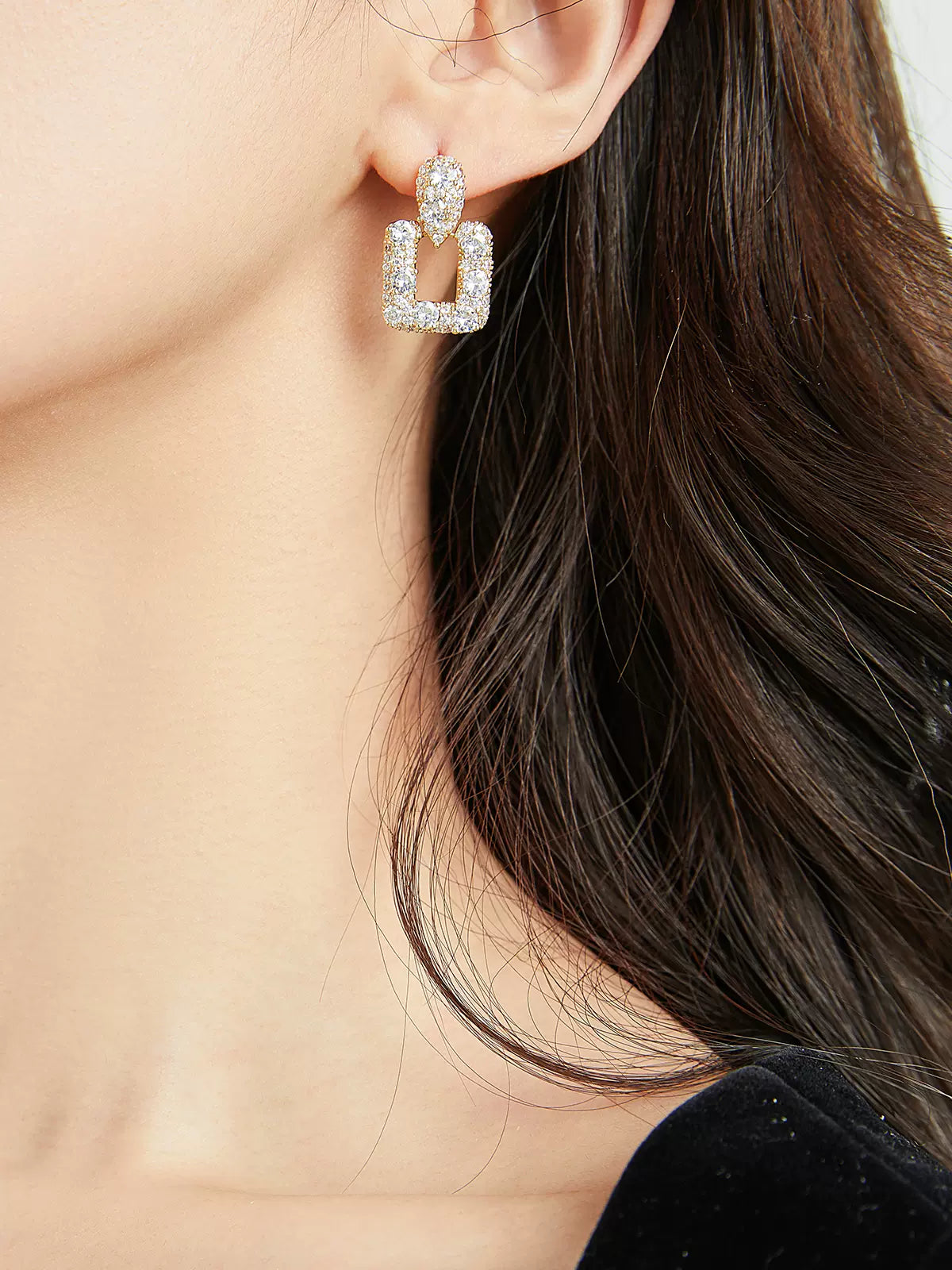 Super Sparkle Geometric Zircon Earrings